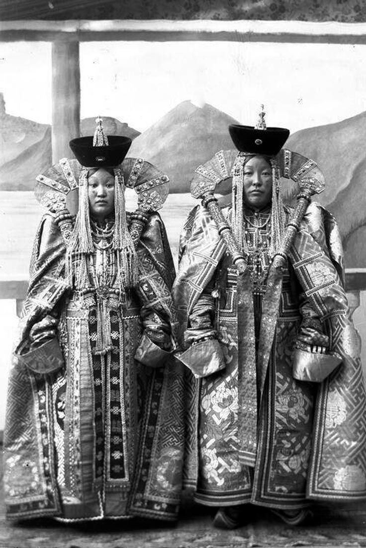 Благородные монгольские девицы, 1900-е годы, Монголия историческое фото, история
