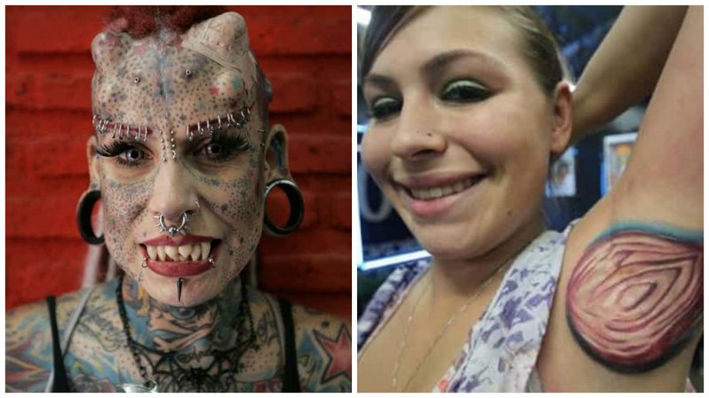 Девушки, никогда не делайте себе таких татуировок! девушки, по глупости, татуировки, уродство