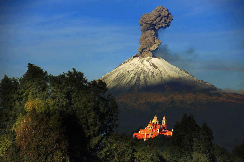 Попокатепетль, высота 5426 м, Мексика вулканы, действующие вулканы
