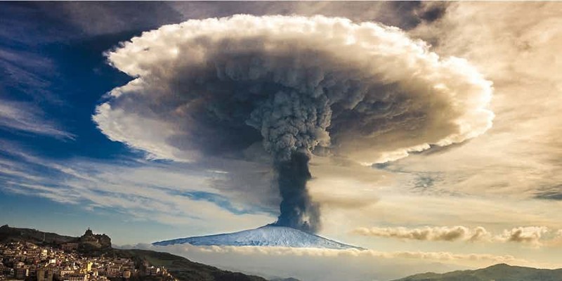 Этна, высота 3 350 м, Италия вулканы, действующие вулканы