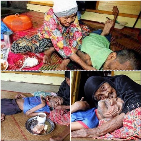 101-летняя женщина заботится о своем пожилом больном сыне доброта, люди, мило, фото