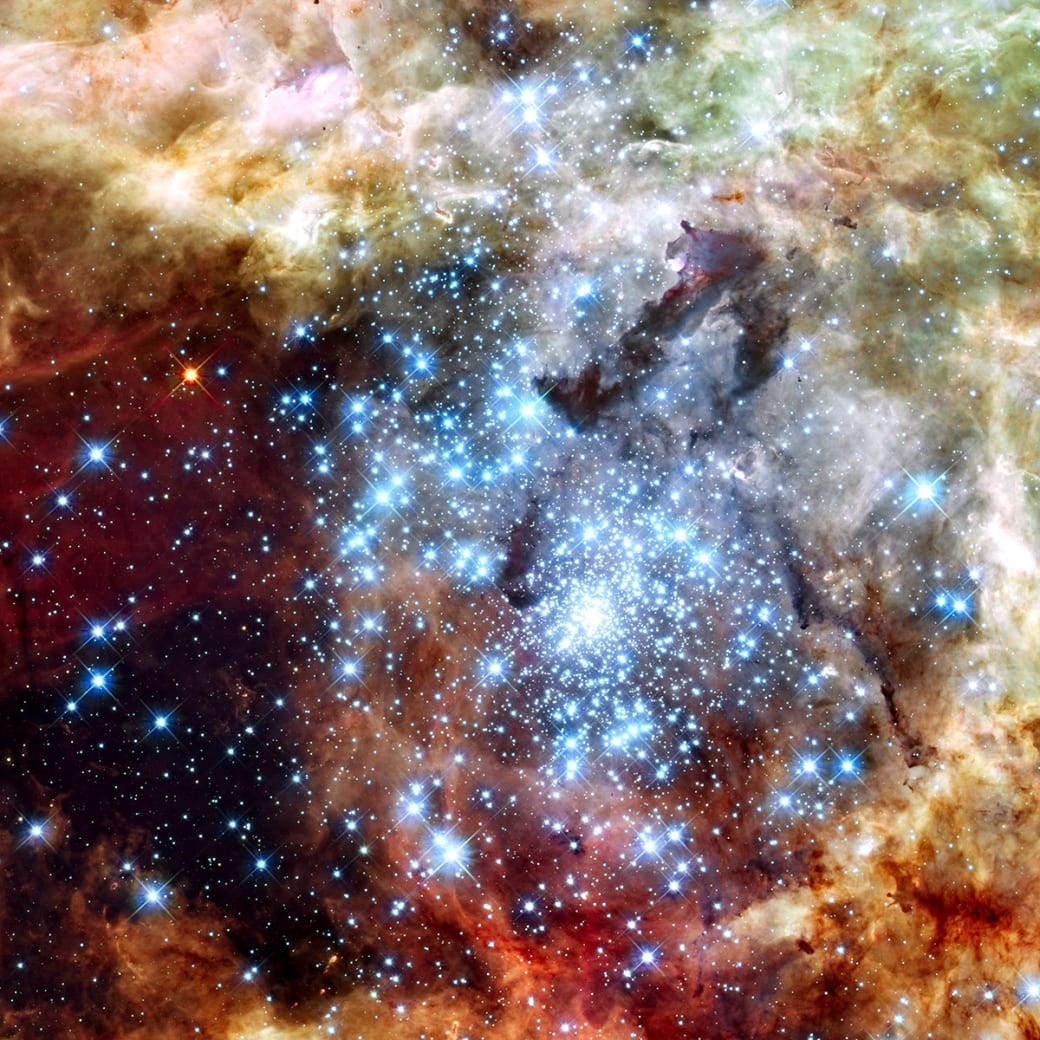Туманность Тарантул (NGC 2070) - эмиссионная туманность в созвездии Золотая Рыба hubble, космические объекты, космос, хаббл