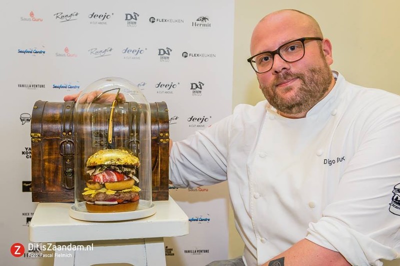 Diego Buik - najdroższy burger na świecie za 2000 euro. Diego Buik - the most expensive burger on the world for 2000 euros.