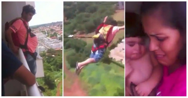 Бразилец купил парашют в интернете и в шлёпках прыгнул с балкона многоэтажки балкон, бразилия, видео, из жизни, парашют, прыжок, риск, экстремал, экстрим