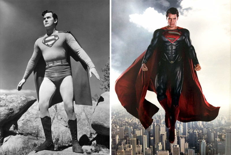 Супермен 1948 & 2016 железный человек, комиксы, росомаха, супергерои, фильмы, фото, халк, человек паук