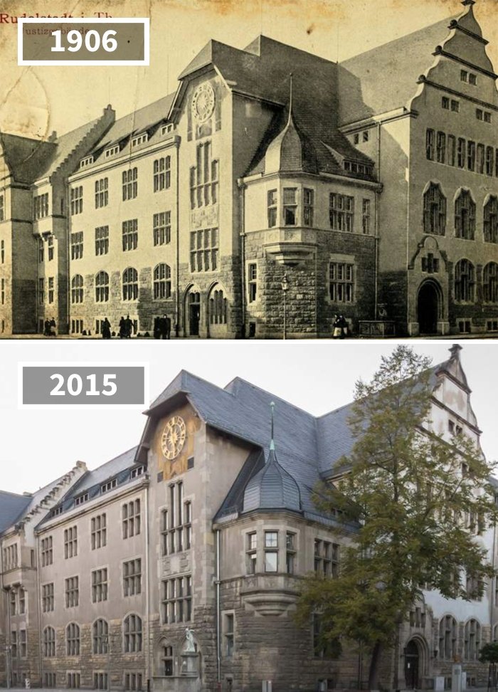 Городской суд в Рудольштадте, Германия, 1906 - 2015 История в фотографиях, бег времени, города, до и после, изменения в мире, фото, фотопроект, фотосвидетельства
