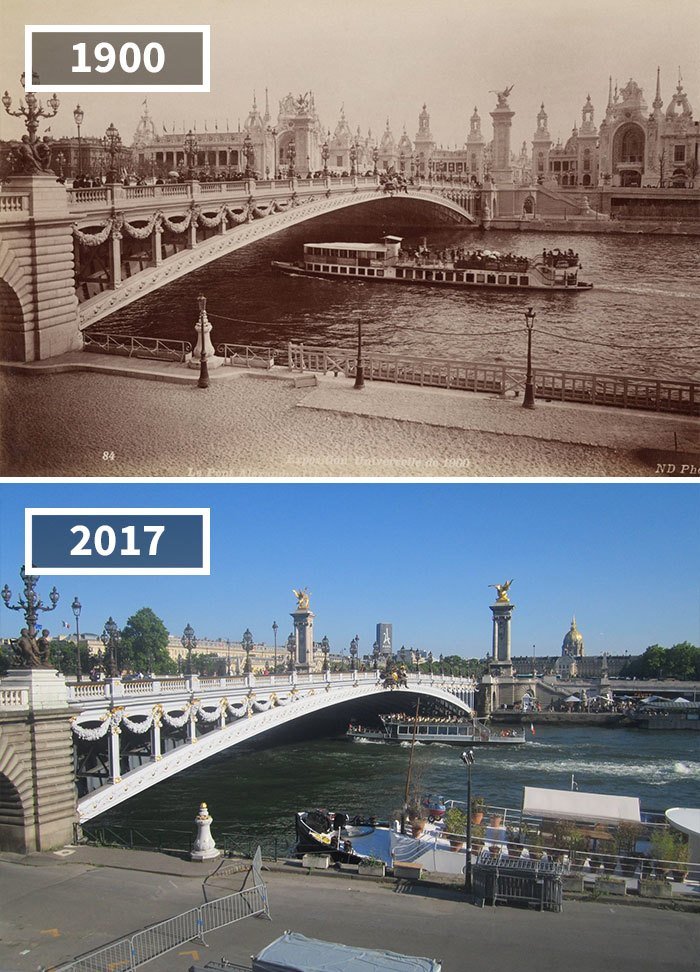 Париж, Франция, 1900 - 2017 История в фотографиях, бег времени, города, до и после, изменения в мире, фото, фотопроект, фотосвидетельства