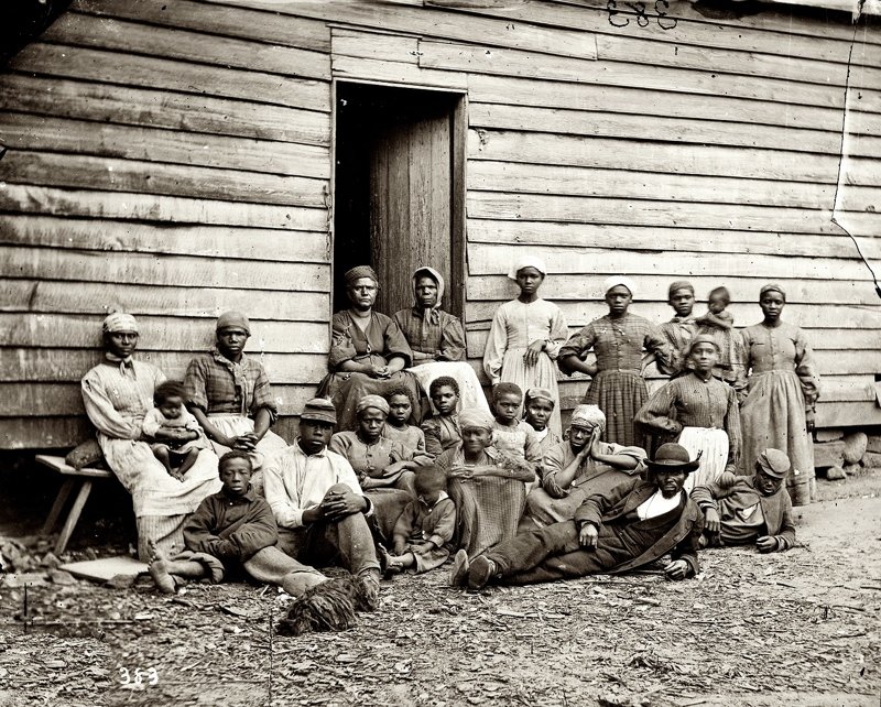 Спасшиеся от рабства в Вирджинии, 1861 год  аукцион, история, продажа, прошлое, раб, сша, фотография