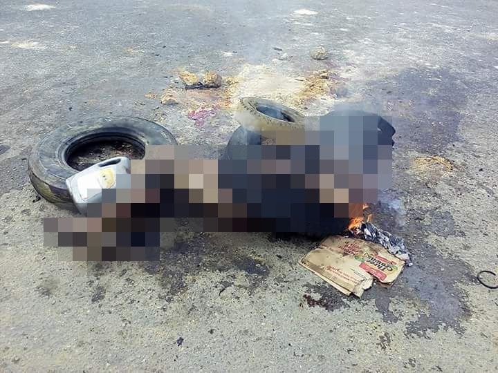Толпа устроила самосуд над вором в Нигерии Толпа устроила самосуд над вором в Нигерии