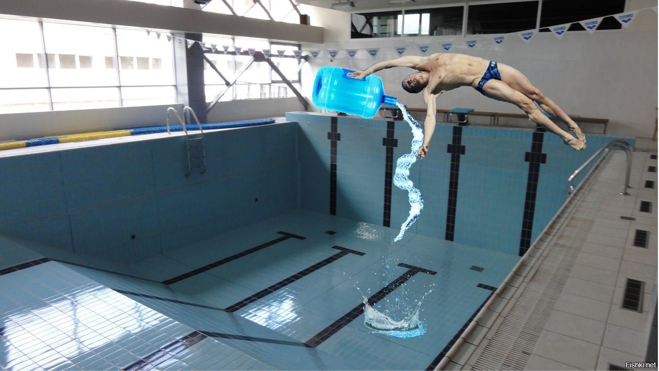 Teen cumming swimming pool