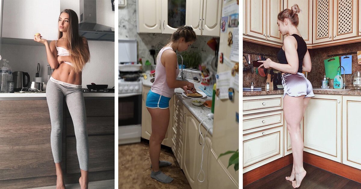 Девушки на кухне готовят себя вместо обеда