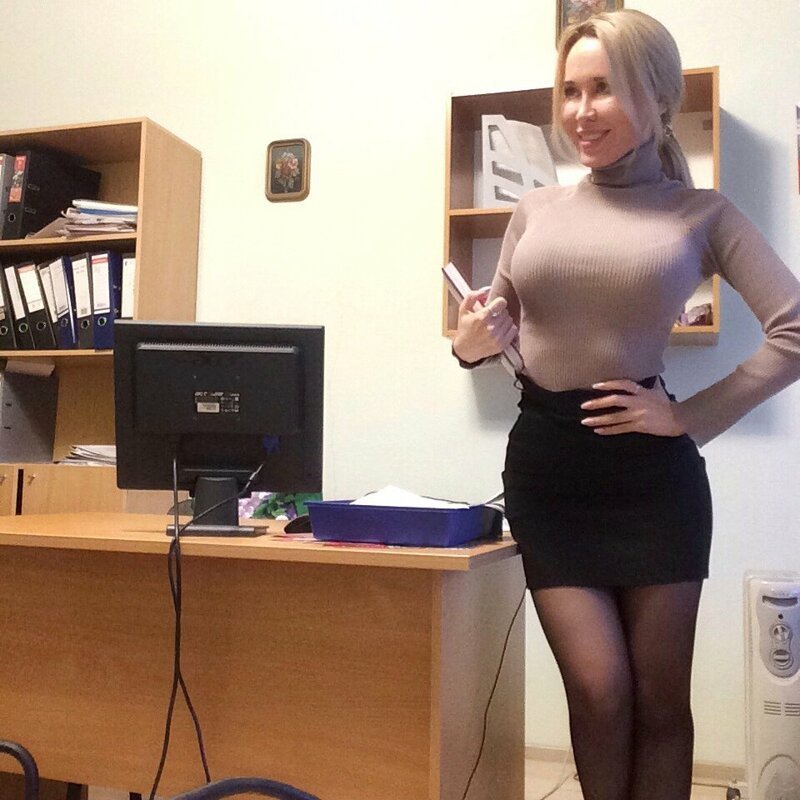 Busty office babe