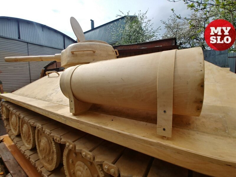 Тульский умелец смастерил деревянный танк весом в тонну т34, танк, тула