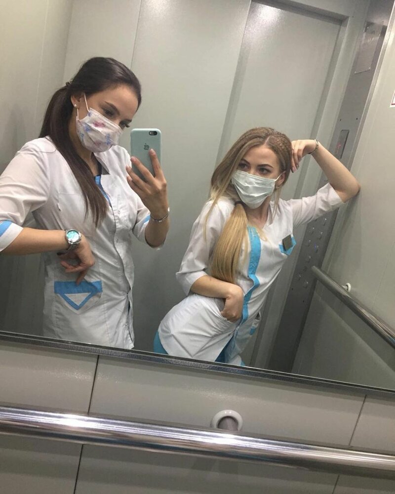 Slav nurse gets mask