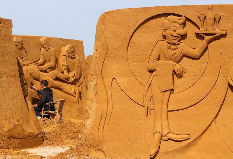 Самые запоминающиеся работы с фестиваля песчаных скульптур 2019 Остенде, Фестиваль, искусство, песок, скульптор, скульптура, художник
