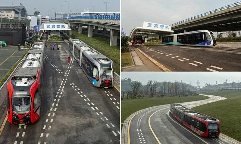 В Китае запустили поезда без рельсов
