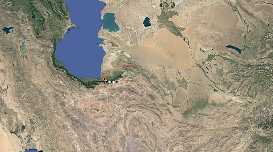 Великая Иранская стена на карте