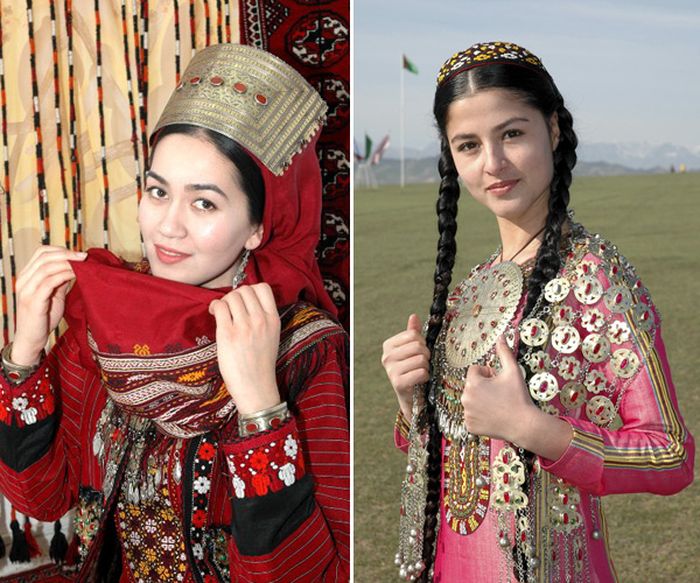 Чем отличается узбек от таджика. Каракалпаки и туркмены. Узбекские женщины. Туркменка в национальном костюме. Национальная одежда таджичек.