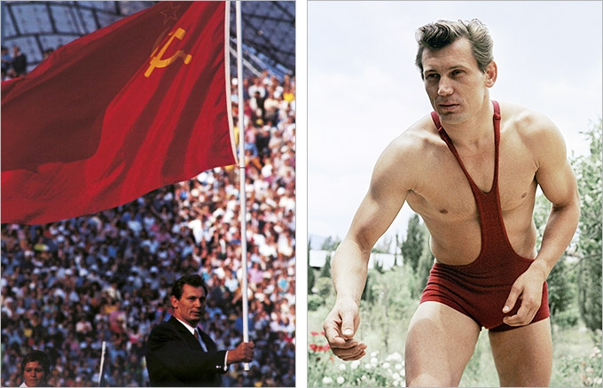 Российские спортсмены под флагом ссср. Медведь борец Олимпийский чемпион.