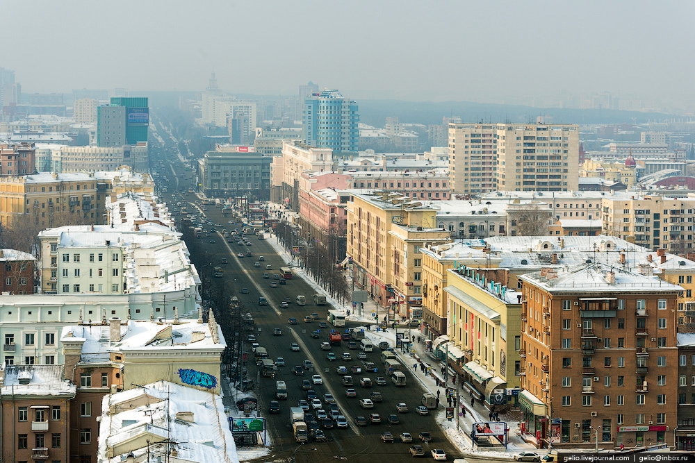 Зимний Челябинск с высоты птичьего полета