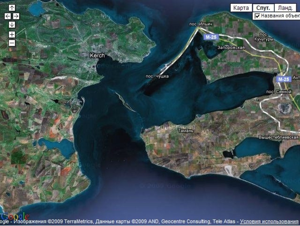 Пролив соединяющий черное и азовское море называется. Керченский пролив черное или Азовское море. Керченский пролив на карте. Керченский полуостров со спутника. Керченский пролив фото на карте.
