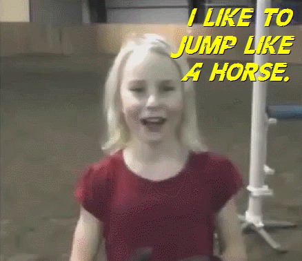 Мне нравится прыгать как лошадь