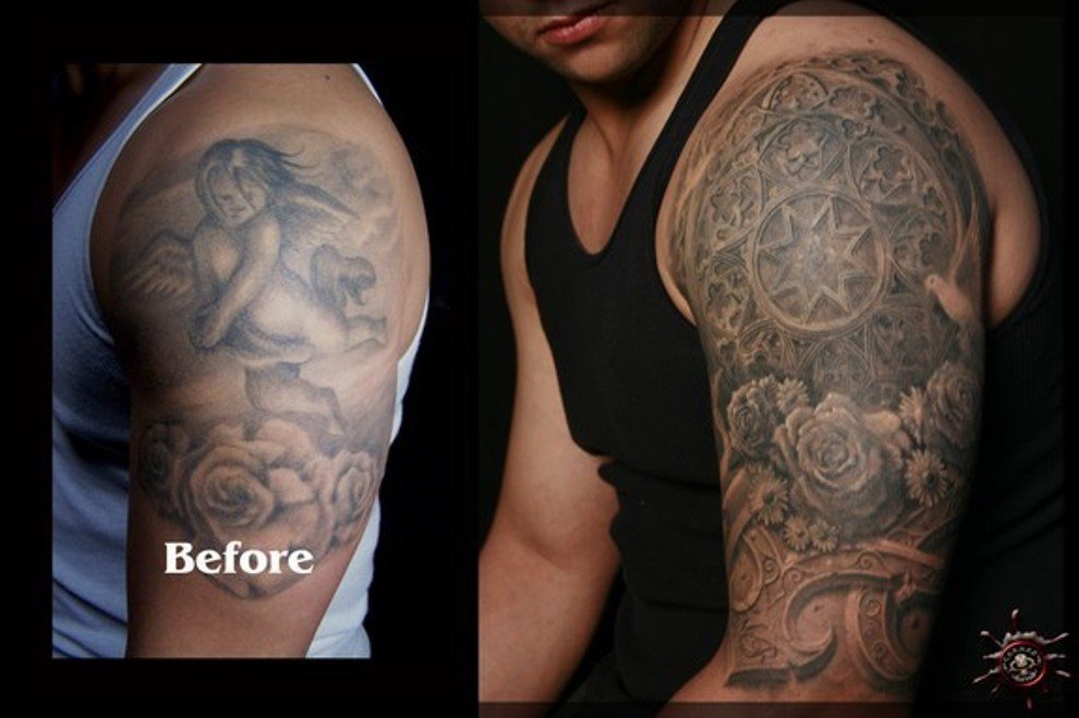 Исправление татуировок фото до и после