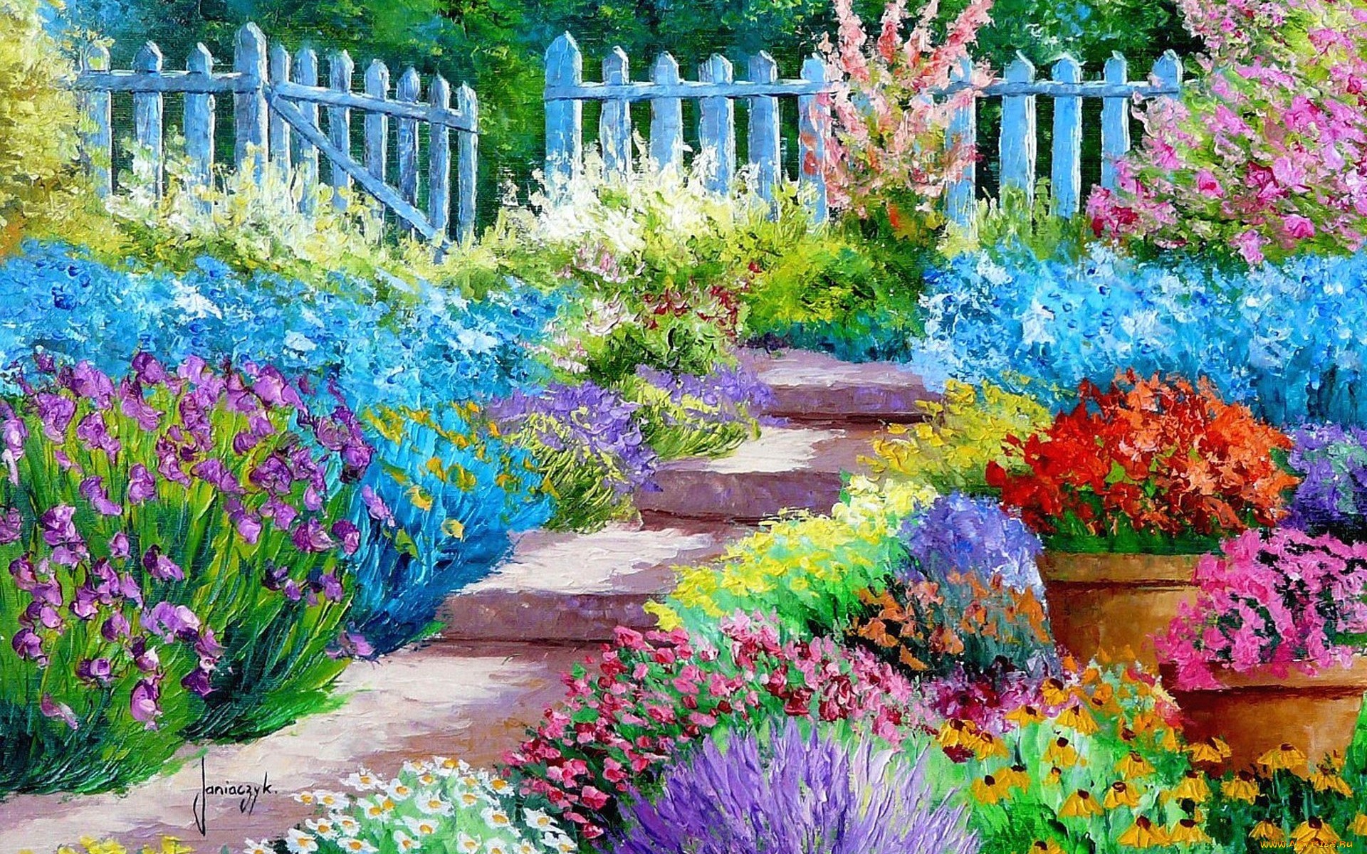 Яркие краски в саду загрузить