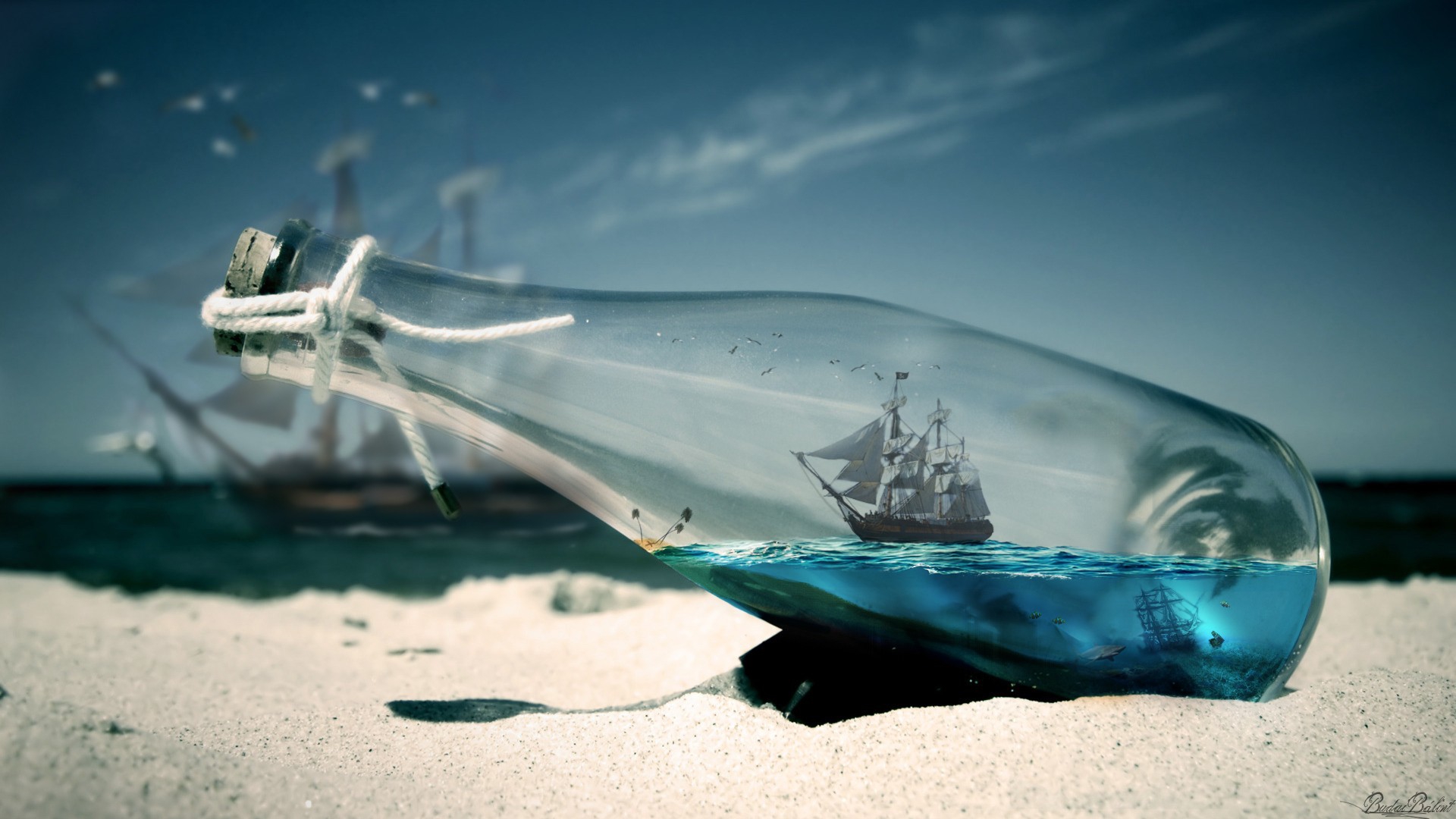 Мечтай о невозможном. Море в бутылке. Красивый корабль в бутылке. Кораблик в бутылке. Бутылка в океане.