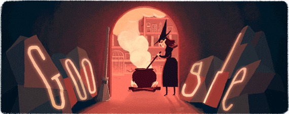 Хеллоуин - анимационные картинки от Google