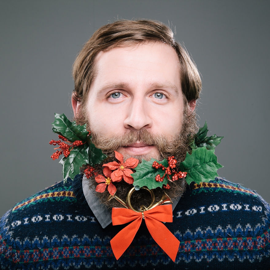 Рождественские украшения для бороды – новый модный тренд