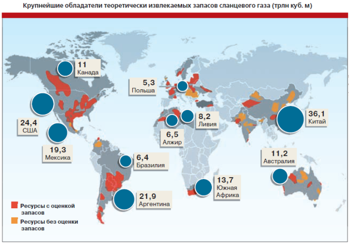 Сланцевый газ карта