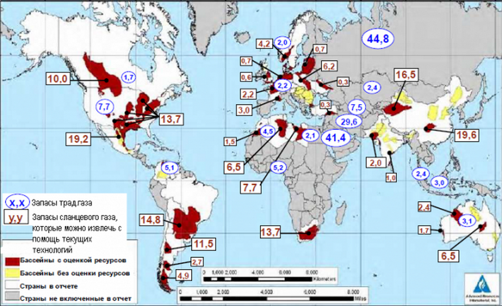 Сланцевый газ карта