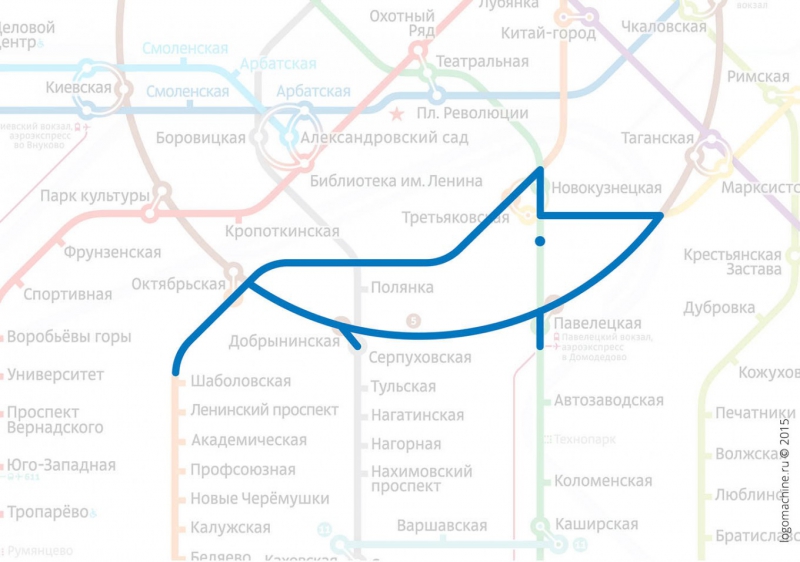 Силуэты животных на схеме московского метро