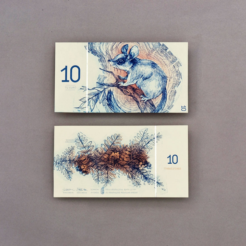Банкноты несуществующих венгерских евро