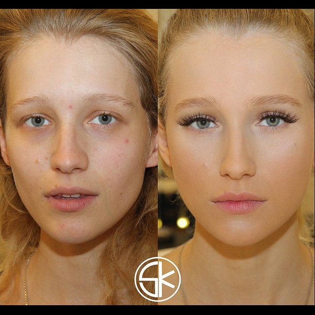 Естественный макияж до и после фото