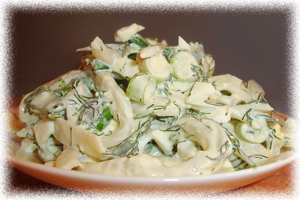 Салат из кальмаров классический рецепт с фото пошагово