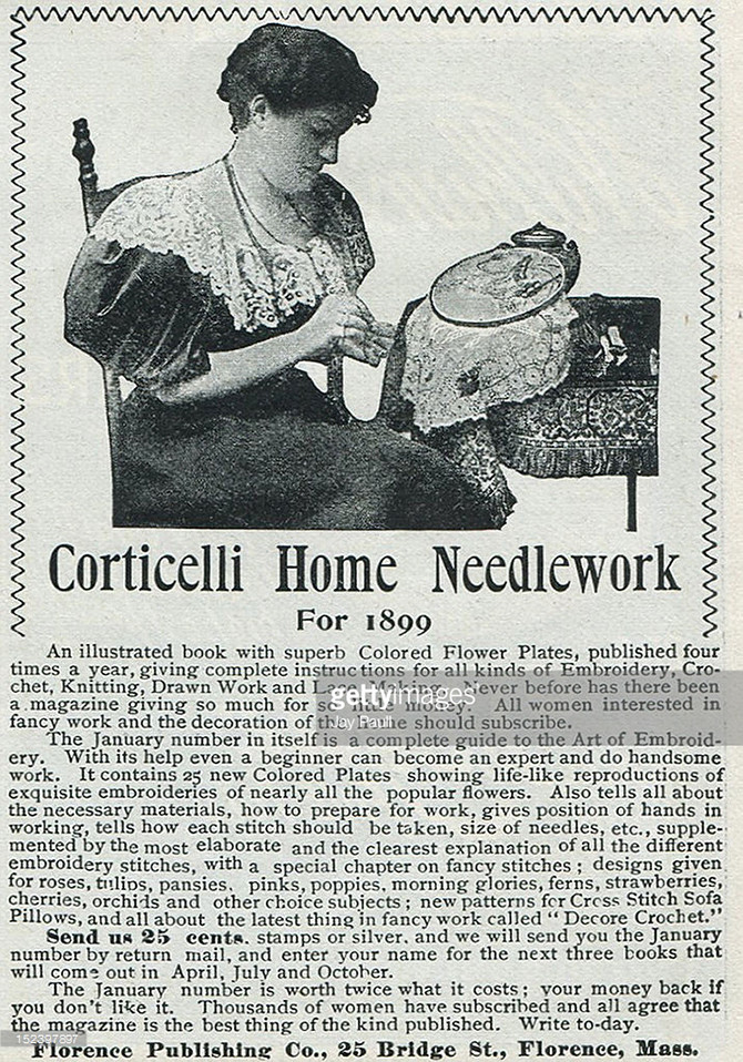 Реклама журнала о рукоделии, Массачусетс, 1899.