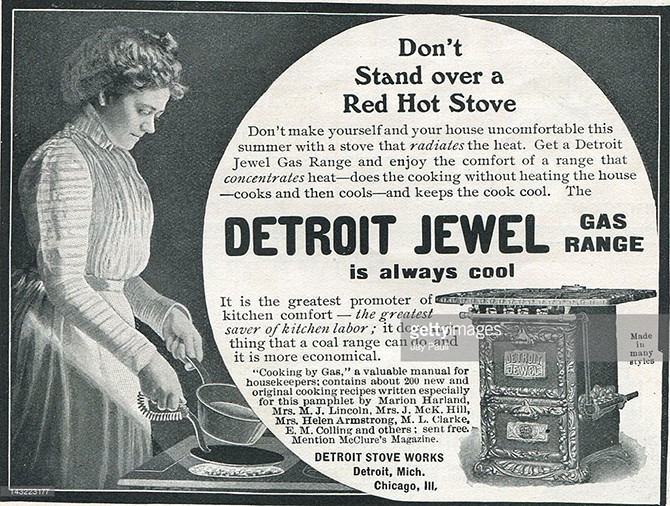 Реклама газовых плит Detroit Stove Works, 1901.