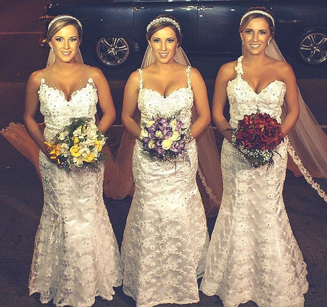 Свадьба бразильских сестер-тройняшек.
