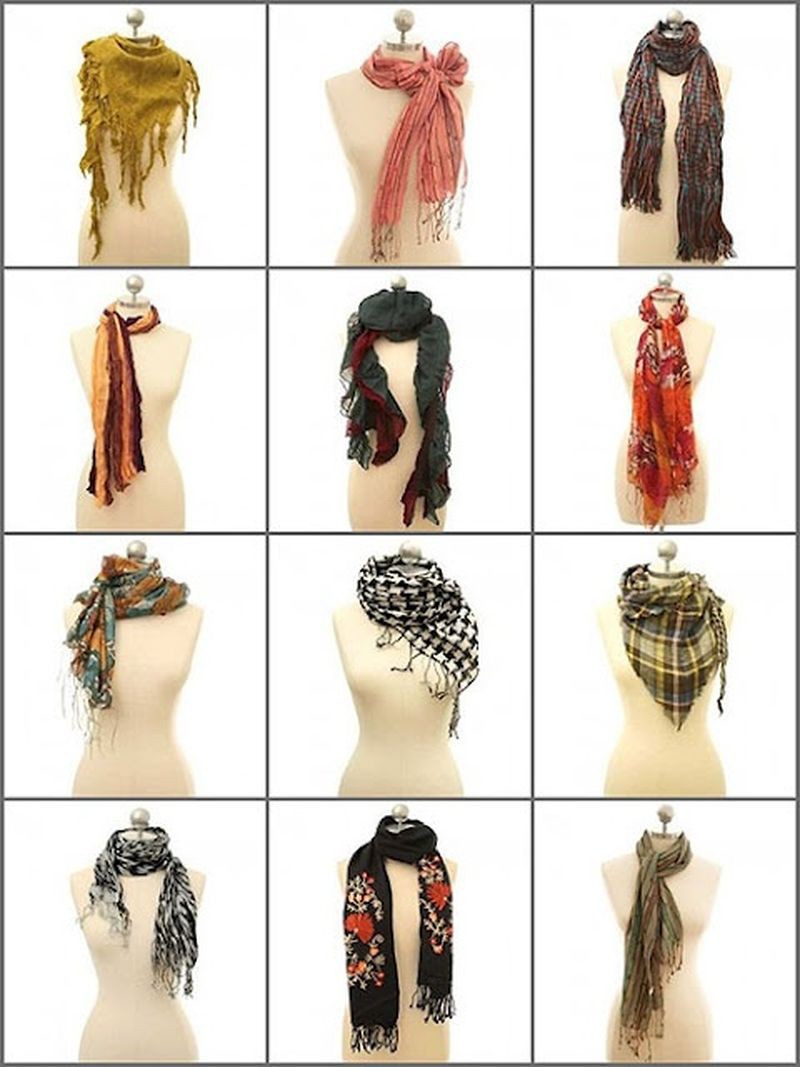 Завязывания шарфа женщине. Способы завязывания шарфов на шее. Красивые способы завязывания шарфа. Способы завязывания шарфов и платков на шее. Способы завязывания шарфов на шее для женщин.