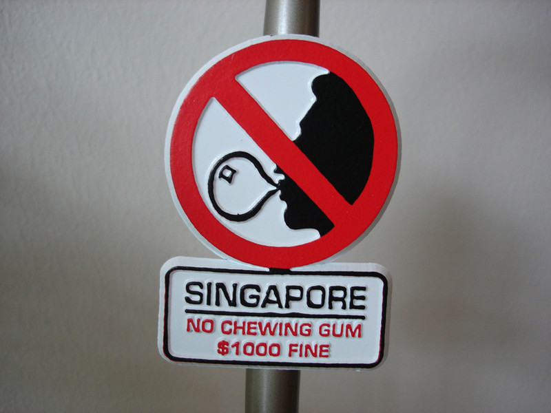 1. Сингапур: жвачка вне закона