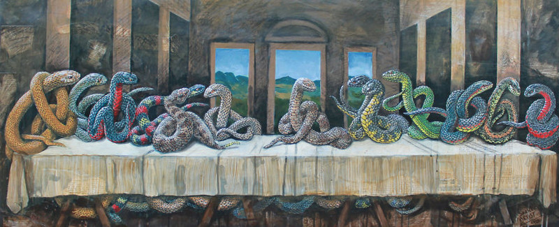 "Ужин змей" по мотивам картины да Винчи.