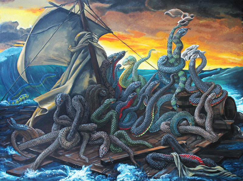 "Плот спасения змей" по мотивам картины Теодора Жерико