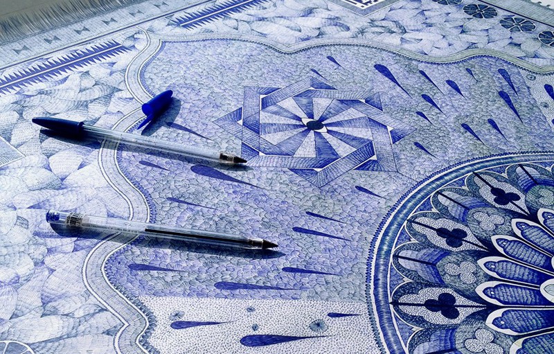 Потрясающие ковры, нарисованные шариковой ручкой