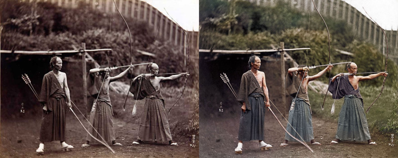 Японские лучники, 1860 г.
