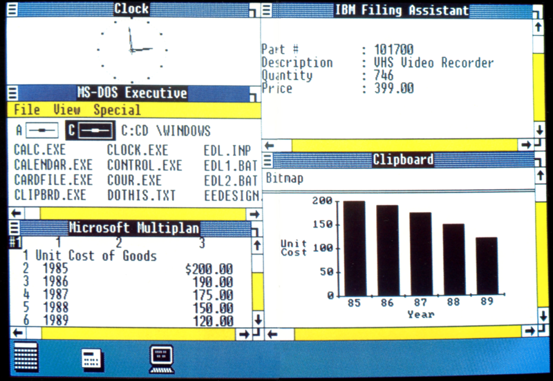 Первая версия Windows 1.0 — 1985 год.