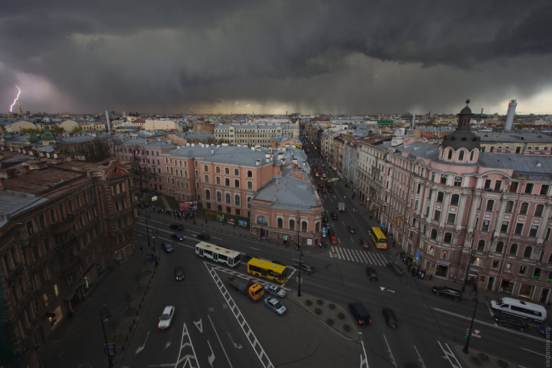 Санкт-Петербург потопает от сильнейшей грозы! 