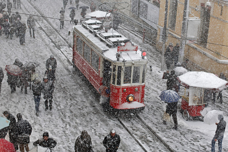Снегопад в центре Стамбула, 17 февраля 2015. 