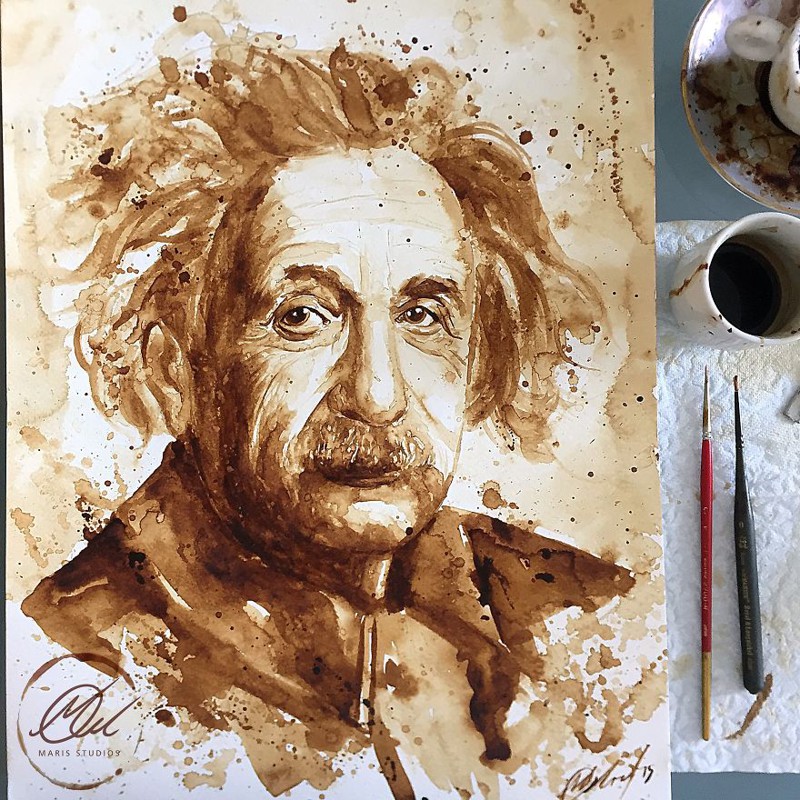 Портреты, написанные с помощью кофе 